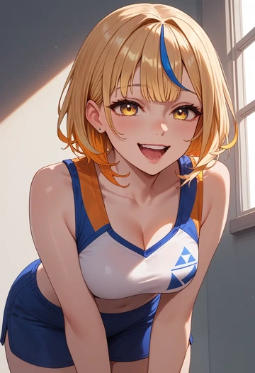 hololive,la+_darknesss_(1st_costume),sports crop,high-waisted shorts  - AI generated anime art