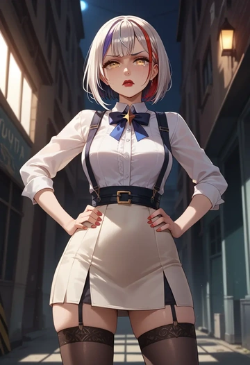 hololive,la+_darknesss,secretary,stockings  - AI generated anime art