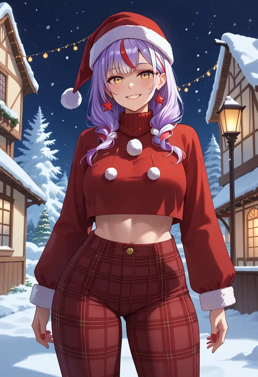 hololive,la+_darknesss,Christmas,plaid trousers  - 