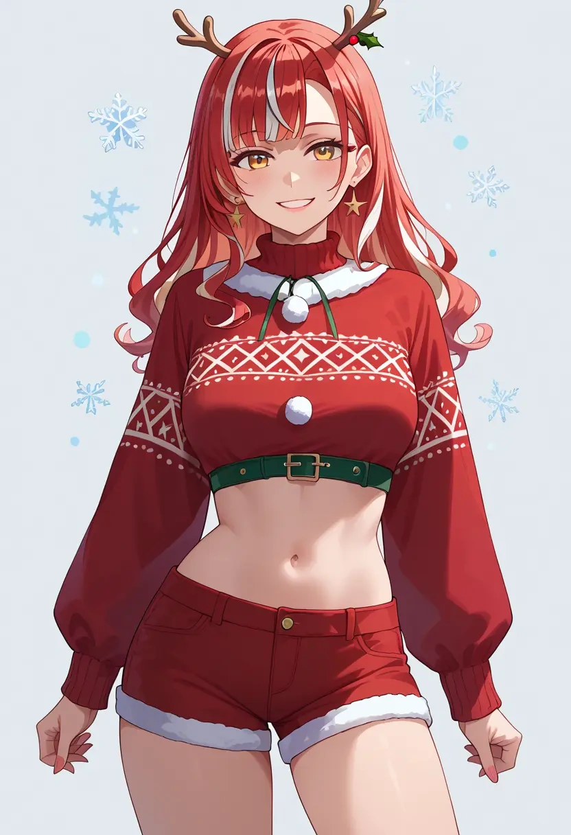 hololive,la+_darknesss,Christmas,red velvet shorts  - 