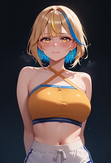 hololive,la+_darknesss,halter top,track pants  - AI generated anime art