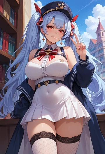 azur_lane,laffey_(azur_lane),mini skirt, stockings  - AI generated anime art