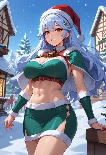 azur_lane,laffey_(azur_lane),Christmas,dress  - AI generated anime art