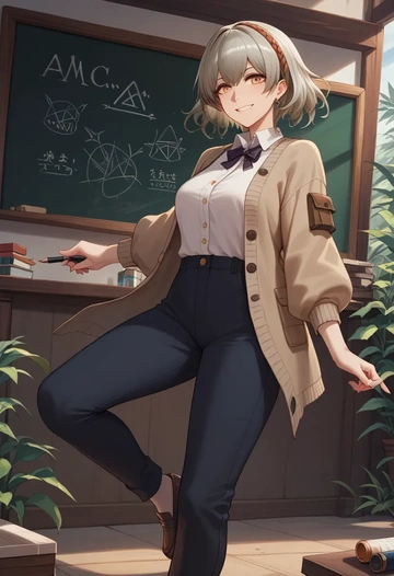 arknights,lappland_(arknights),teacher, sweater  - AI generated anime art