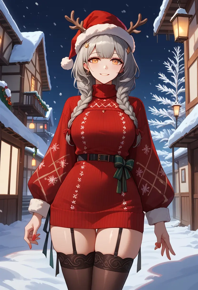 arknights,lappland_(arknights),sweater,stockings,Thigh garters  - 