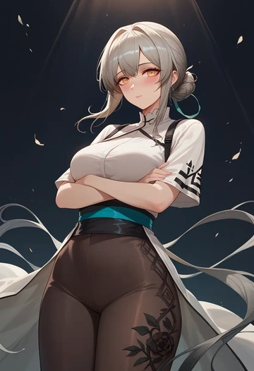 arknights,lappland_(arknights),pants,wide-leg,strappy top  - AI generated anime art