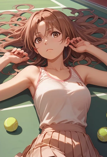 toaru_majutsu_no_index,last_order_(toaru_majutsu_no_index),tennis dress,visor,trainers  - AI generated anime art