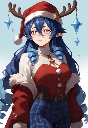 genshin impact,layla,Christmas  - AI generated anime art