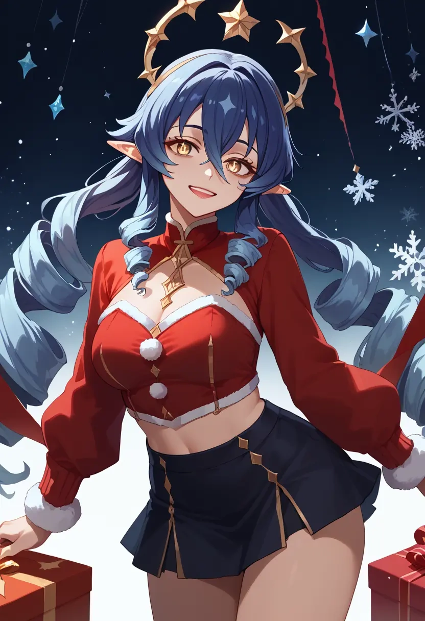 genshin impact,layla,Christmas,skirt  - 