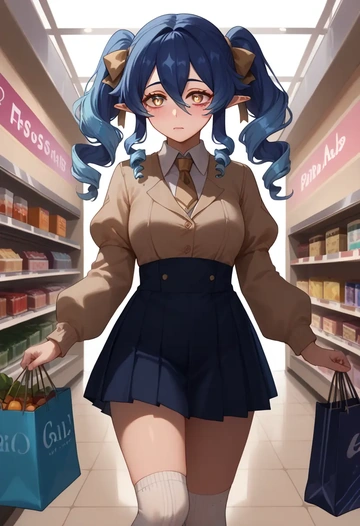 genshin impact,layla,spring,student uniform,blouse  - AI generated anime art