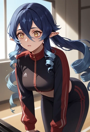 genshin impact,layla,athletic,track suit  - AI generated anime art