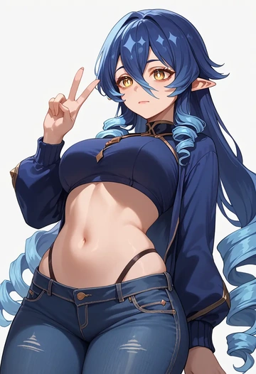 genshin impact,layla,crop top  - AI generated anime art