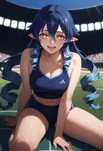 genshin impact,layla,athletic  - AI generated anime art