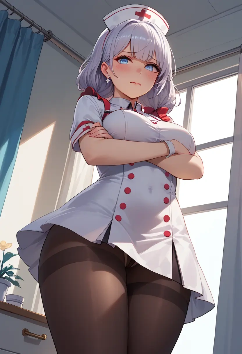 azur_lane,le_malin_(azur_lane),nurse pantyhose,mini skirt, sexy  - 