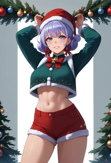 azur_lane,le_malin_(azur_lane),Christmas,red velvet shorts  - AI generated anime art