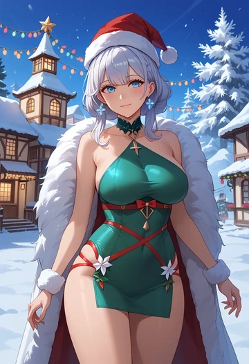 azur_lane,le_malin_(azur_lane),Christmas,dress  - AI generated anime art