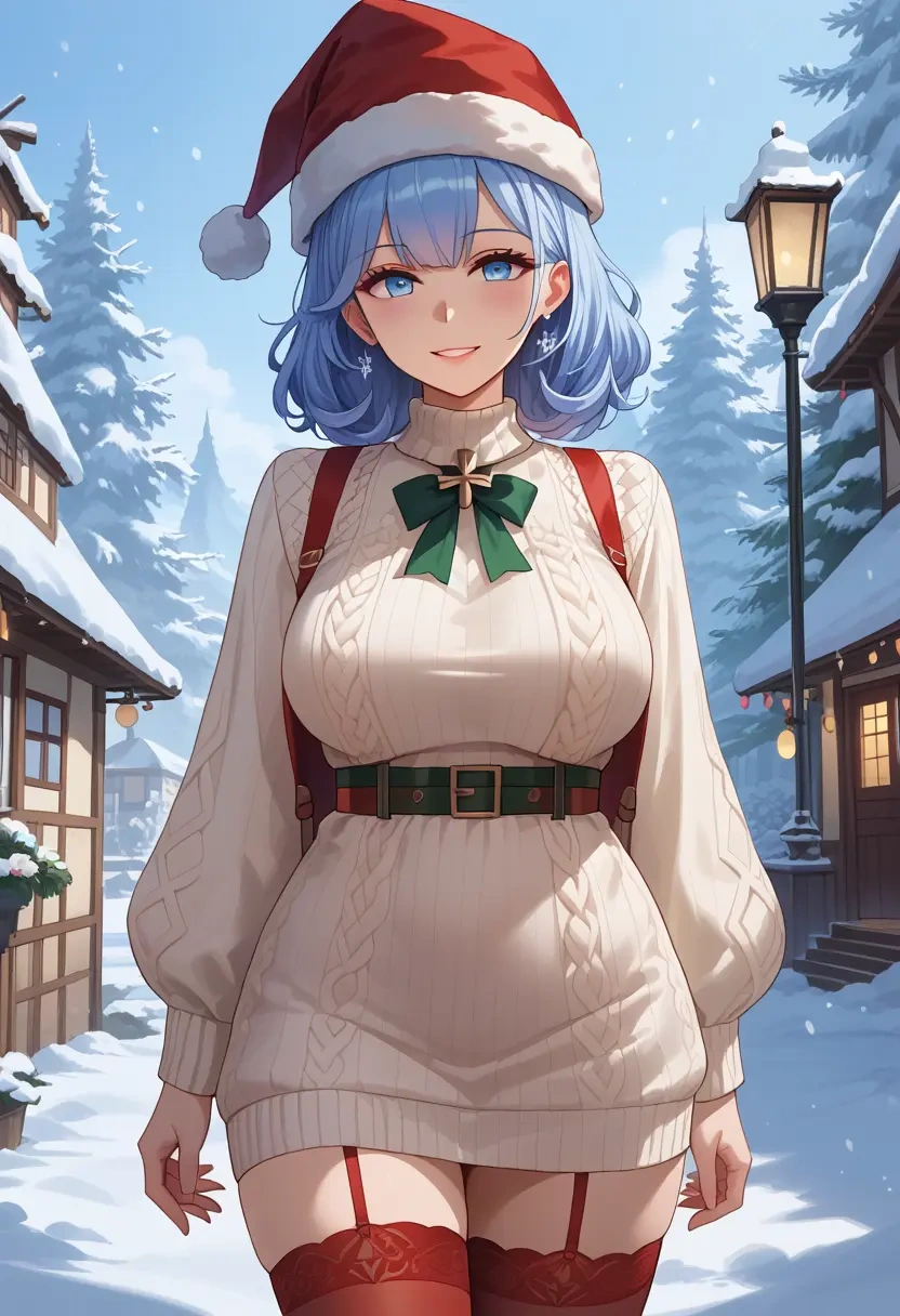 azur_lane,le_malin_(azur_lane),Christmas,sweater dress,stockings  - 