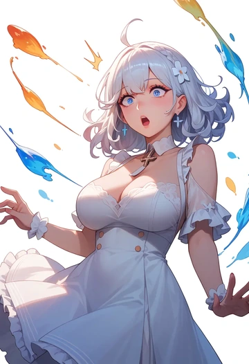 azur_lane,le_malin_(azur_lane),abstract art blouse,dolphin shorts  - AI generated anime art