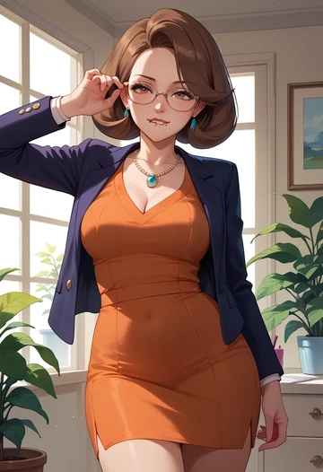 pokemon,leaf_(pokemon),OL, glasses,  - AI generated anime art