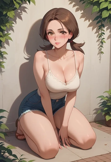 pokemon,leaf_(pokemon),shorts,sexy  - AI generated anime art