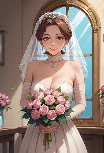 pokemon,leaf_(pokemon),wedding  - AI generated anime art