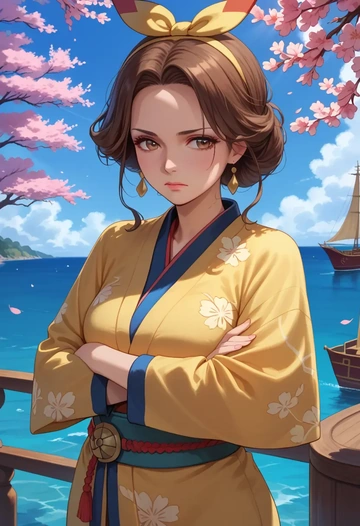 pokemon,leaf_(pokemon),kimono  - AI generated anime art