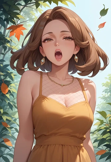 pokemon,leaf_(pokemon),sleeveless top,bike shorts  - AI generated anime art