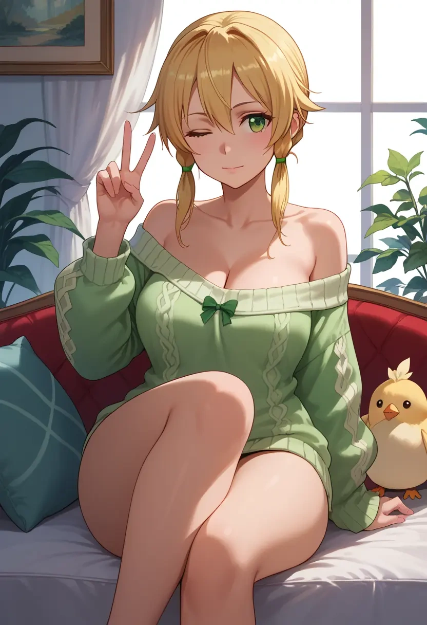 sword_art_online,leafa,off-shoulder,sweater  - 