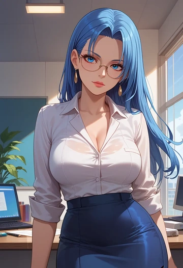 the_king_of_fighters,leona_heidern,OL, glasses,  - AI generated anime art