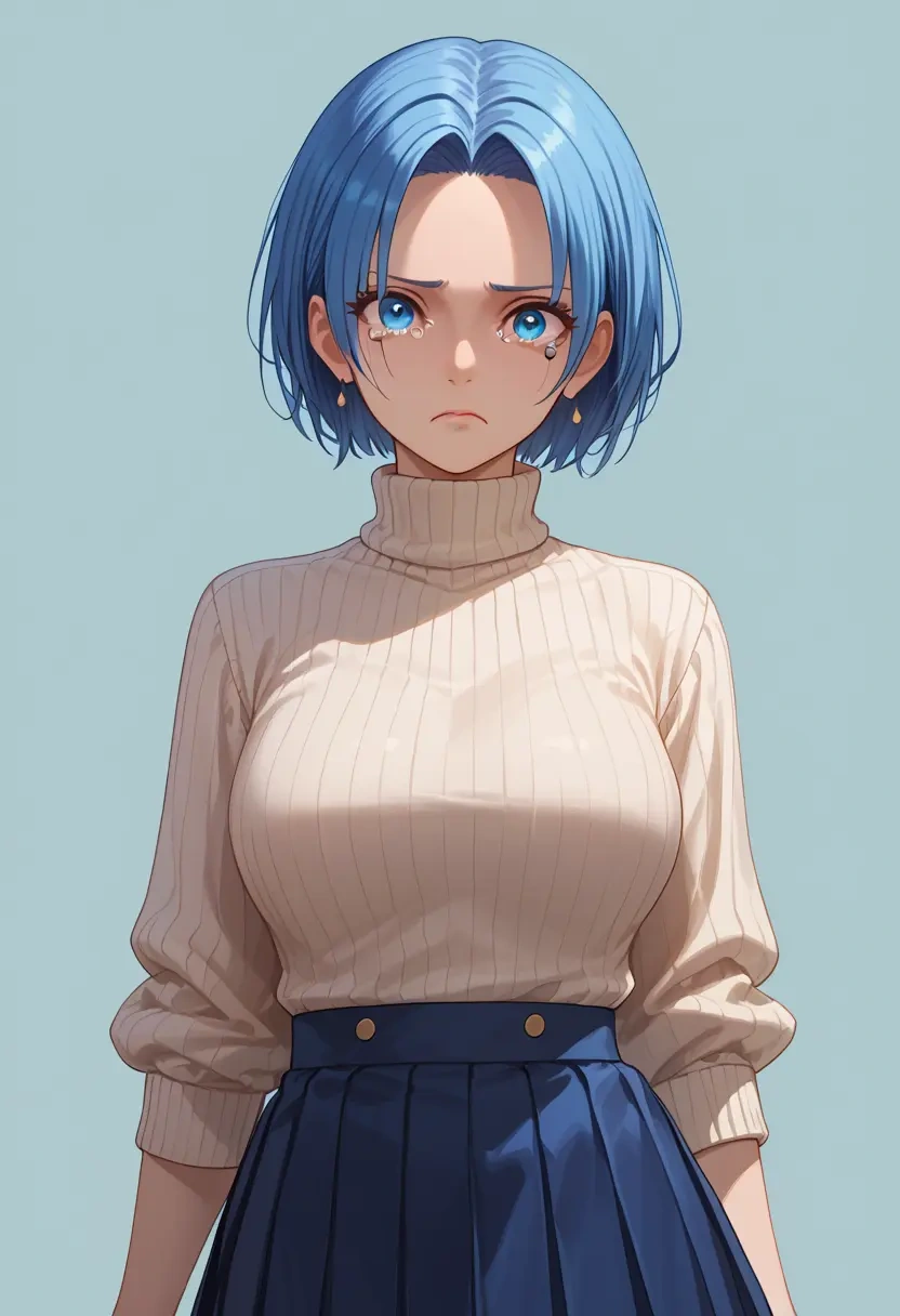 the_king_of_fighters,leona_heidern,skirt,pleated,turtleneck sweater  - 