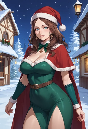 fate_(series),leonardo_da_vinci_(fate),Christmas,dress  - AI generated anime art