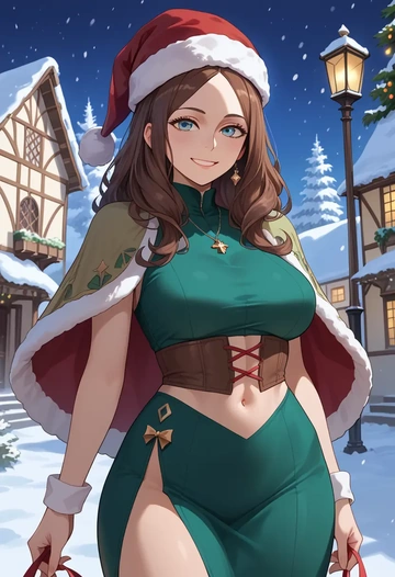 fate_(series),leonardo_da_vinci_(fate),Christmas,dress  - AI generated anime art