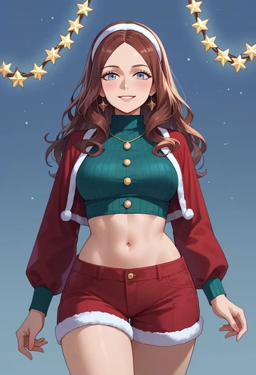 fate_(series),leonardo_da_vinci_(fate),Christmas,red velvet shorts  - AI generated anime art