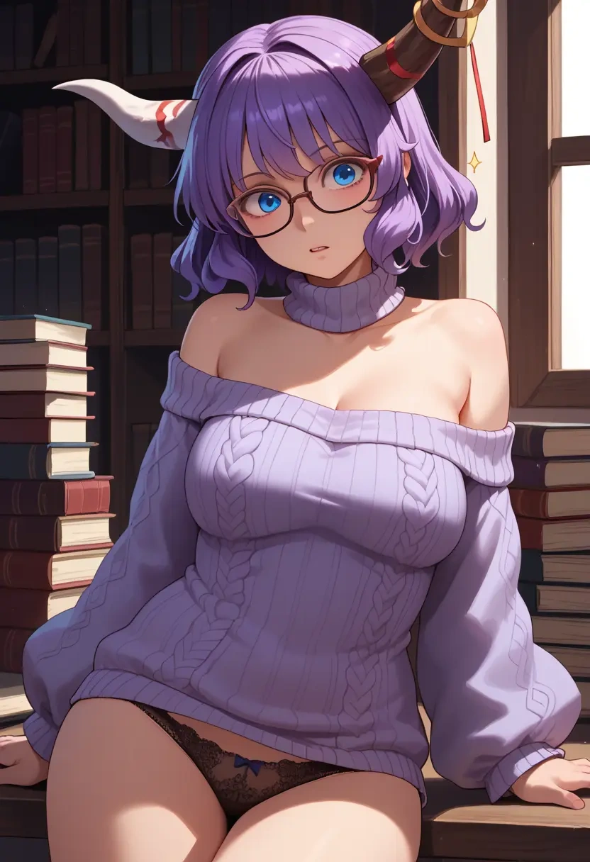 touhou,letty_whiterock,sweater,panties,off-shoulder,glasses,sexy  - 