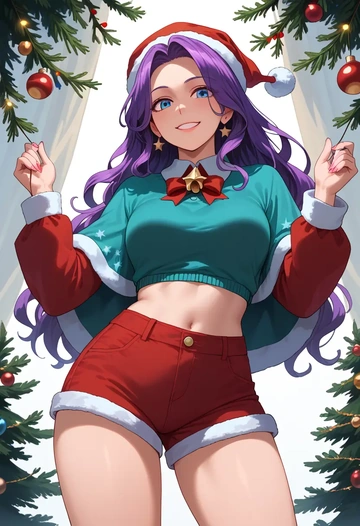 touhou,letty_whiterock,Christmas,red velvet shorts  - AI generated anime art