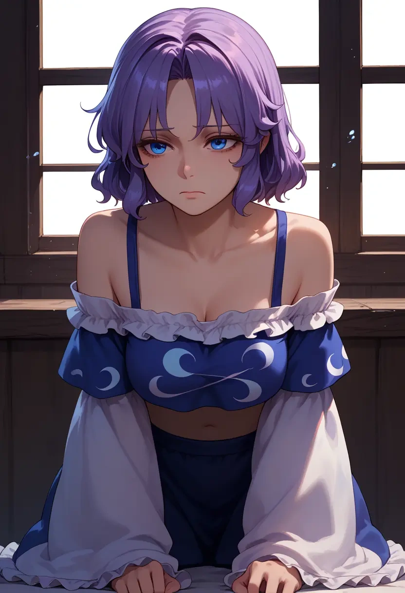 touhou,letty_whiterock,off-shoulder top,dolphin shorts  - 