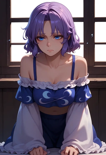 touhou,letty_whiterock,off-shoulder top,dolphin shorts  - AI generated anime art