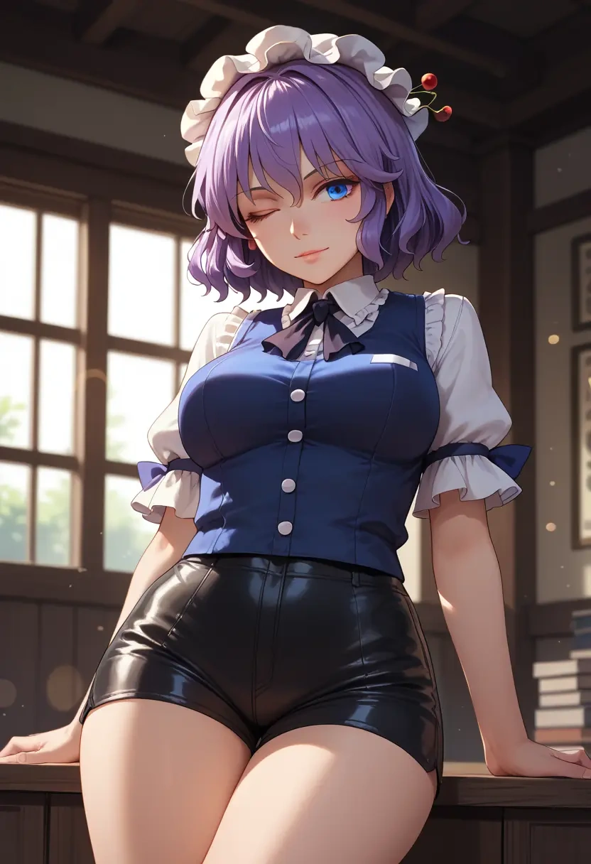 touhou,letty_whiterock,leather,shorts  - 