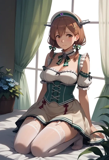 kantai_collection,libeccio_(kancolle),Victorian-era,stockings,sexy  - AI generated anime art