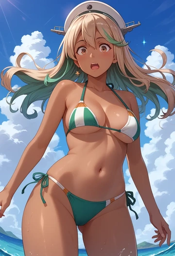 kantai_collection,libeccio_(kancolle),bikini  - AI generated anime art