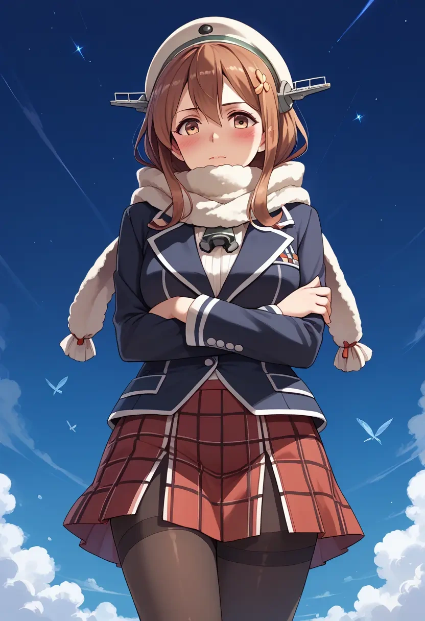 kantai_collection,libeccio_(kancolle),winter,student uniform,fur-collared jacket  - 