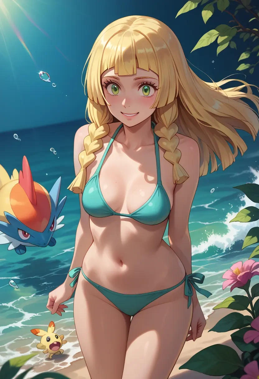 pokemon,lillie_(pokemon),bikini,rainbow-colored,sexy  - 