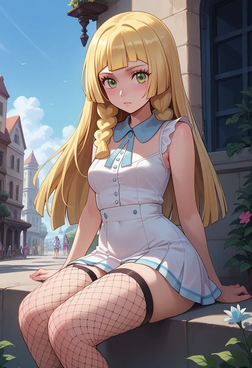 pokemon,lillie_(pokemon),mini skirt, stockings  - 