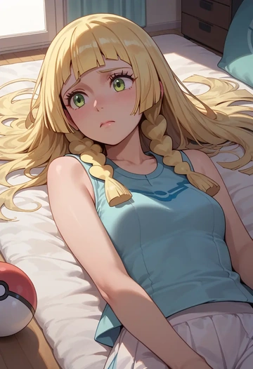 pokemon,lillie_(pokemon),sports vest,capri leggings  - AI generated anime art