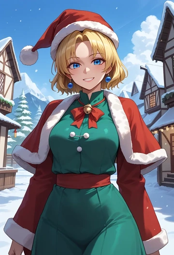 touhou,lily_white,Christmas,dress  - AI generated anime art