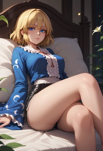 touhou,lily_white,leather,shorts  - AI generated anime art