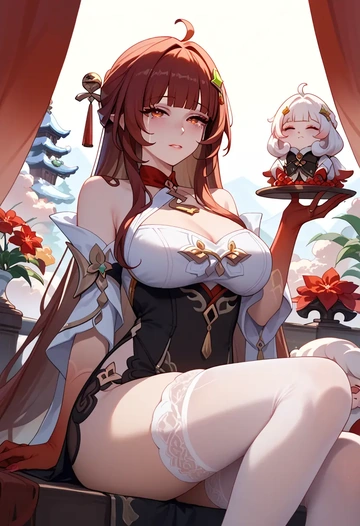 star rail,lingsha,Christmas,sexy, stockings,  - AI generated anime art