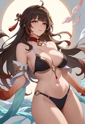 star rail,lingsha,bikini  - AI generated anime art