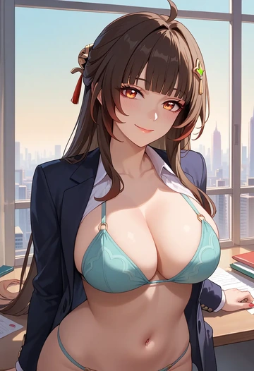 star rail,lingsha,OL, bikini, sexy  - AI generated anime art