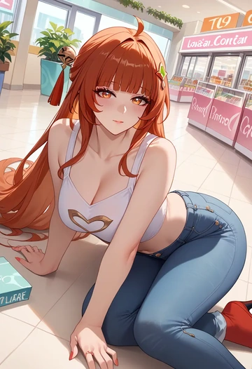 star rail,lingsha,crop top  - AI generated anime art